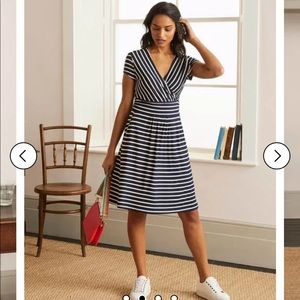 Boden Lola Jersey Dress Navy/Ivory US 12L